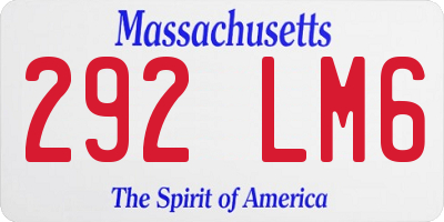 MA license plate 292LM6