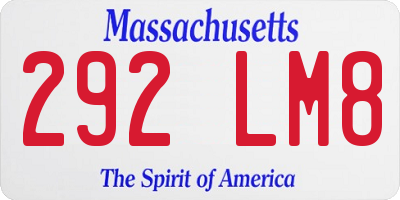 MA license plate 292LM8