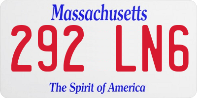 MA license plate 292LN6