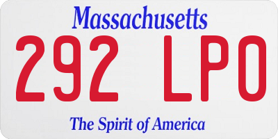 MA license plate 292LP0
