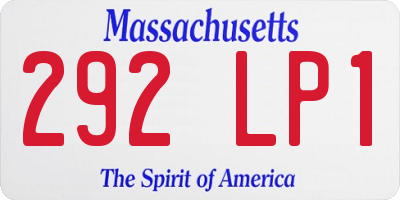 MA license plate 292LP1