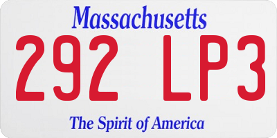 MA license plate 292LP3