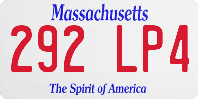 MA license plate 292LP4