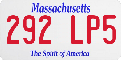 MA license plate 292LP5