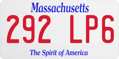 MA license plate 292LP6