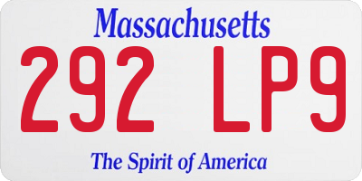 MA license plate 292LP9