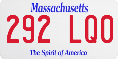 MA license plate 292LQ0