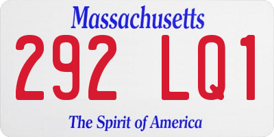 MA license plate 292LQ1