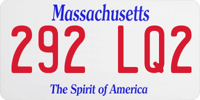 MA license plate 292LQ2