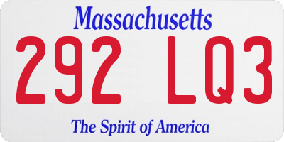 MA license plate 292LQ3