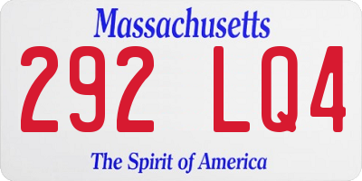 MA license plate 292LQ4