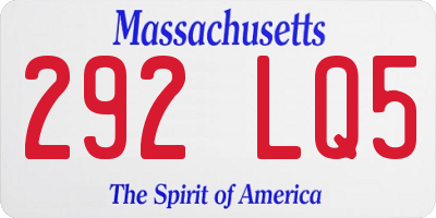 MA license plate 292LQ5