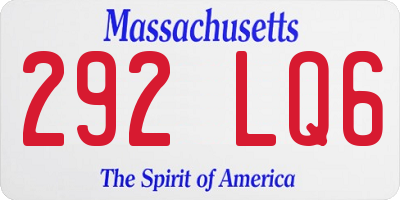 MA license plate 292LQ6