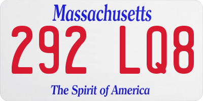 MA license plate 292LQ8