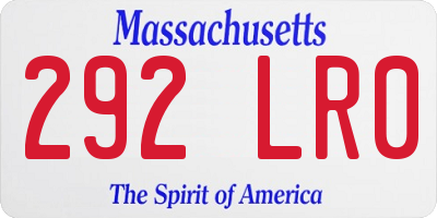 MA license plate 292LR0