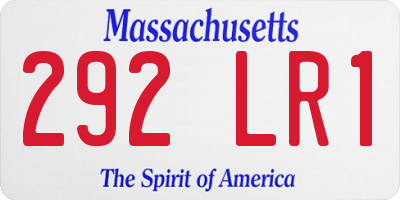 MA license plate 292LR1