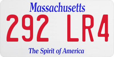 MA license plate 292LR4
