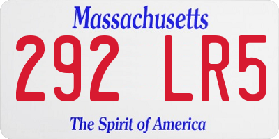 MA license plate 292LR5