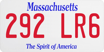 MA license plate 292LR6