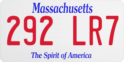 MA license plate 292LR7