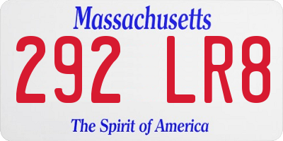 MA license plate 292LR8