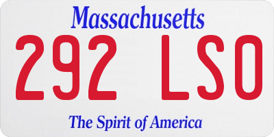MA license plate 292LS0