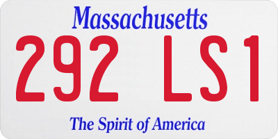 MA license plate 292LS1