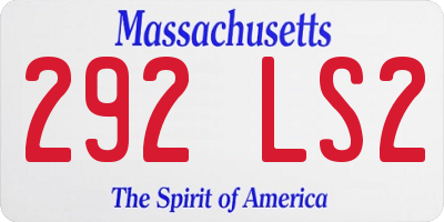 MA license plate 292LS2