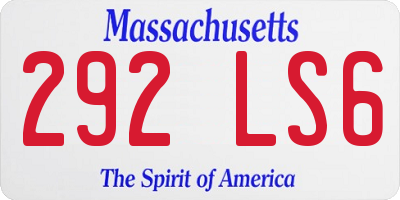 MA license plate 292LS6