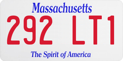 MA license plate 292LT1