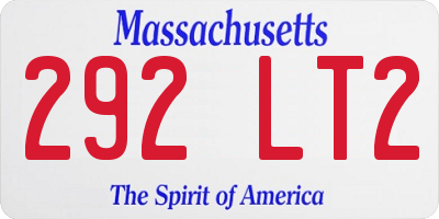 MA license plate 292LT2