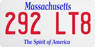 MA license plate 292LT8