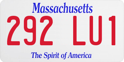 MA license plate 292LU1