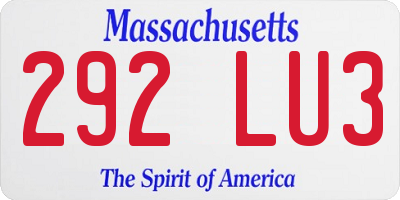 MA license plate 292LU3