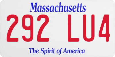 MA license plate 292LU4