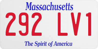 MA license plate 292LV1