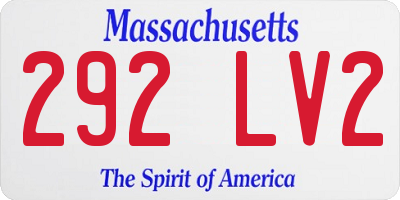 MA license plate 292LV2