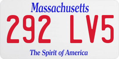 MA license plate 292LV5