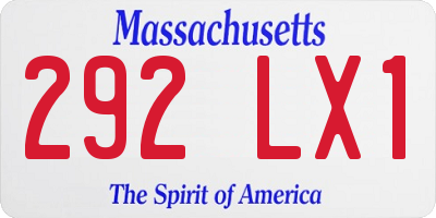 MA license plate 292LX1
