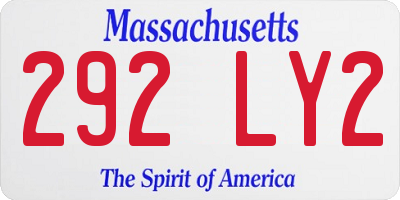MA license plate 292LY2