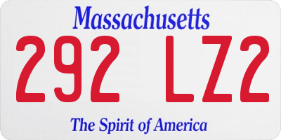 MA license plate 292LZ2