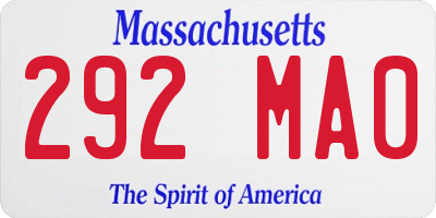 MA license plate 292MA0