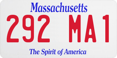 MA license plate 292MA1