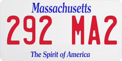 MA license plate 292MA2