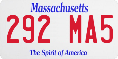 MA license plate 292MA5