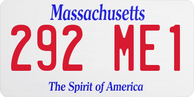 MA license plate 292ME1