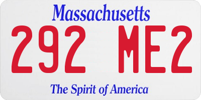 MA license plate 292ME2