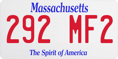 MA license plate 292MF2
