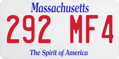 MA license plate 292MF4