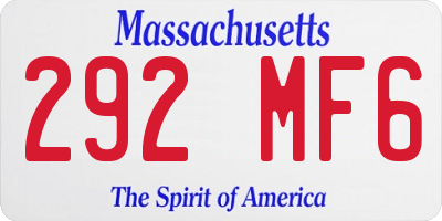 MA license plate 292MF6